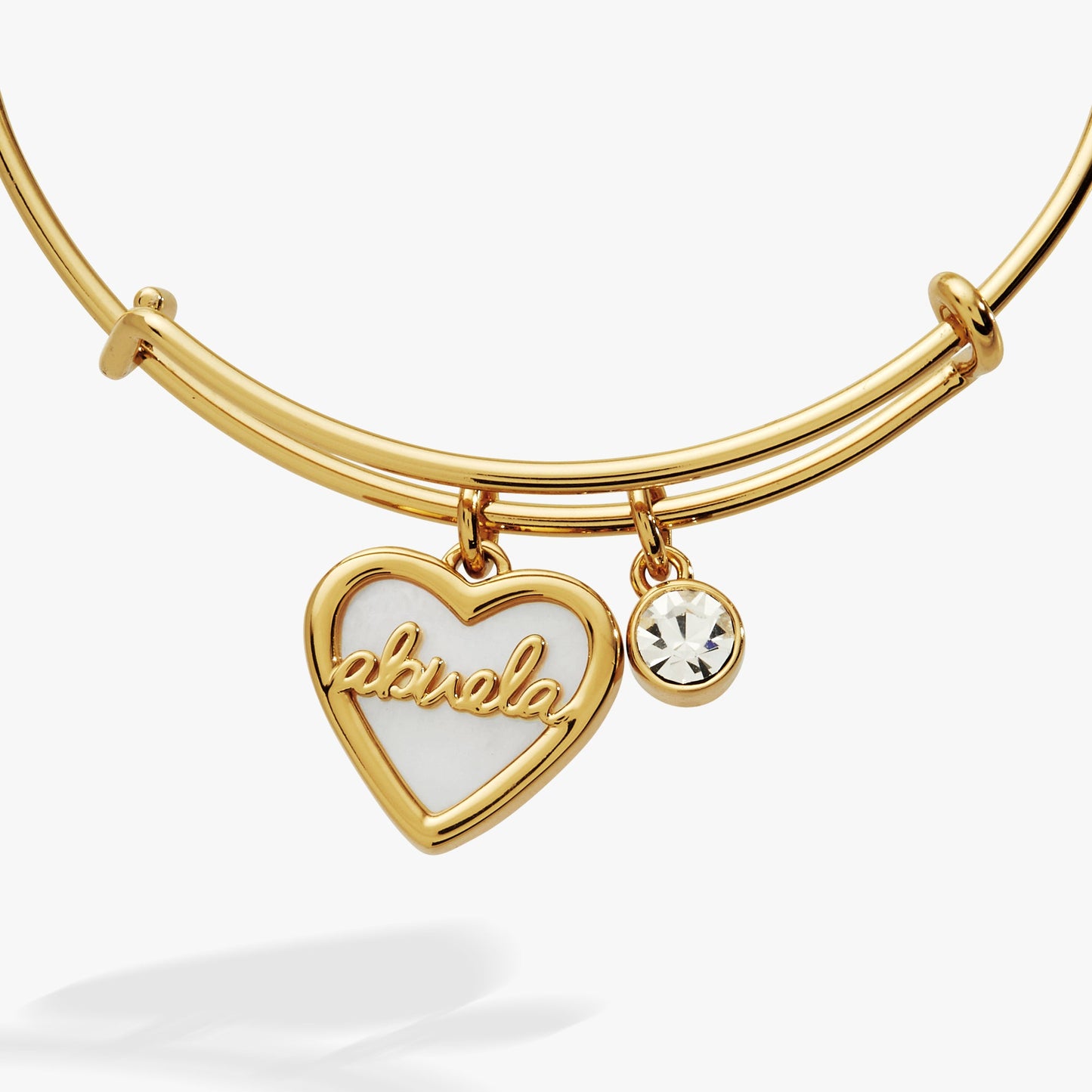 Abuela Mother of Pearl Heart Charm Bangle ALEX AND ANI