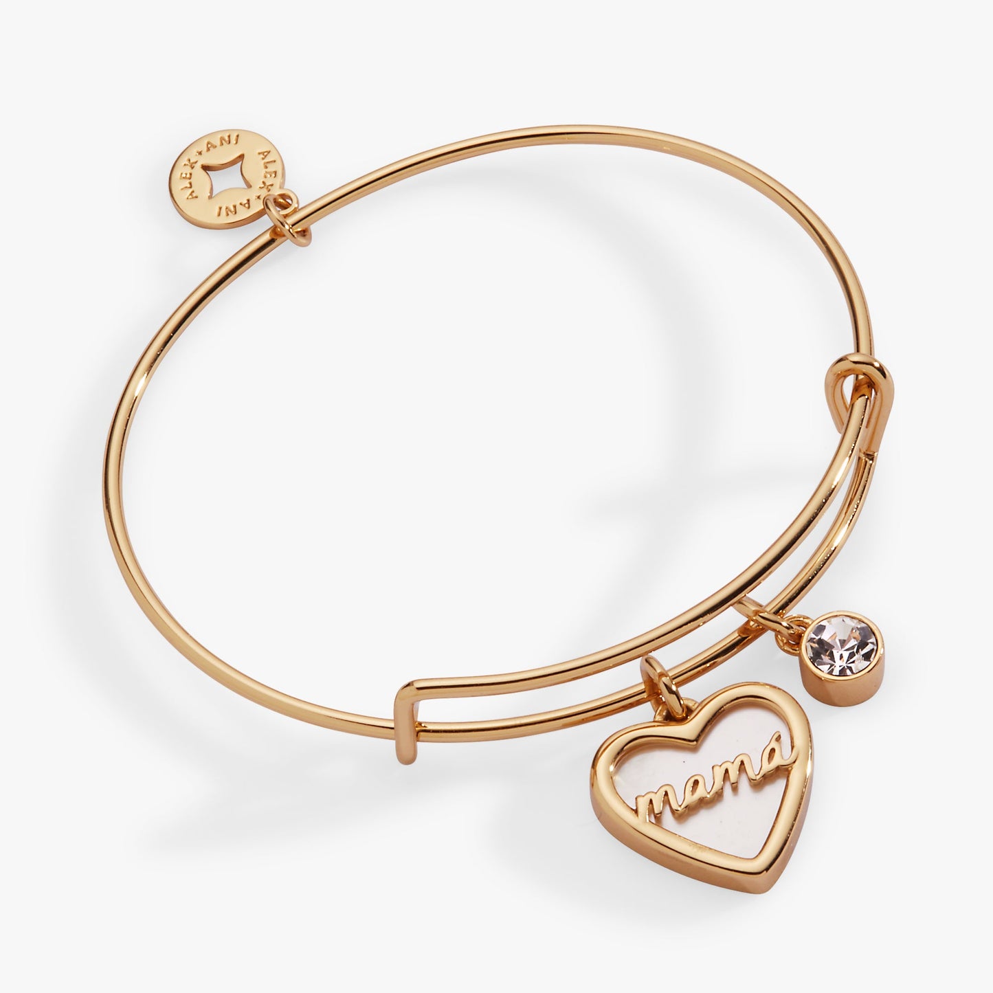 Mamá Mother of Pearl Heart Charm Bangle ALEX AND ANI