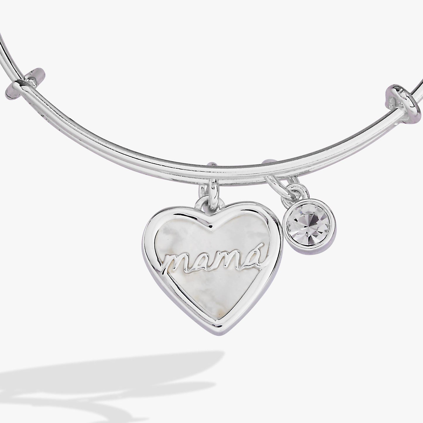 Mamá Mother of Pearl Heart Charm Bangle ALEX AND ANI