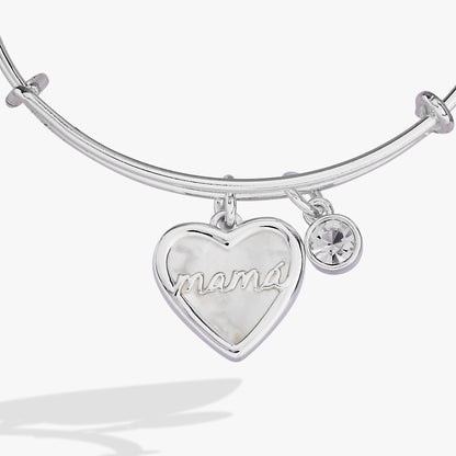 Mamá Mother of Pearl Heart Charm Bangle ALEX AND ANI