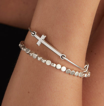 Spiritual Armor Cross Inline Charm Bangle ALEX AND ANI