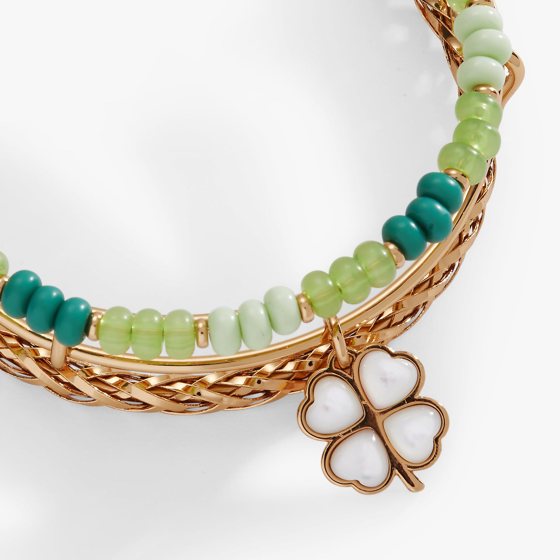 Lucky Four-Leaf Clover Set of 3 Bangles ALEX AND ANI