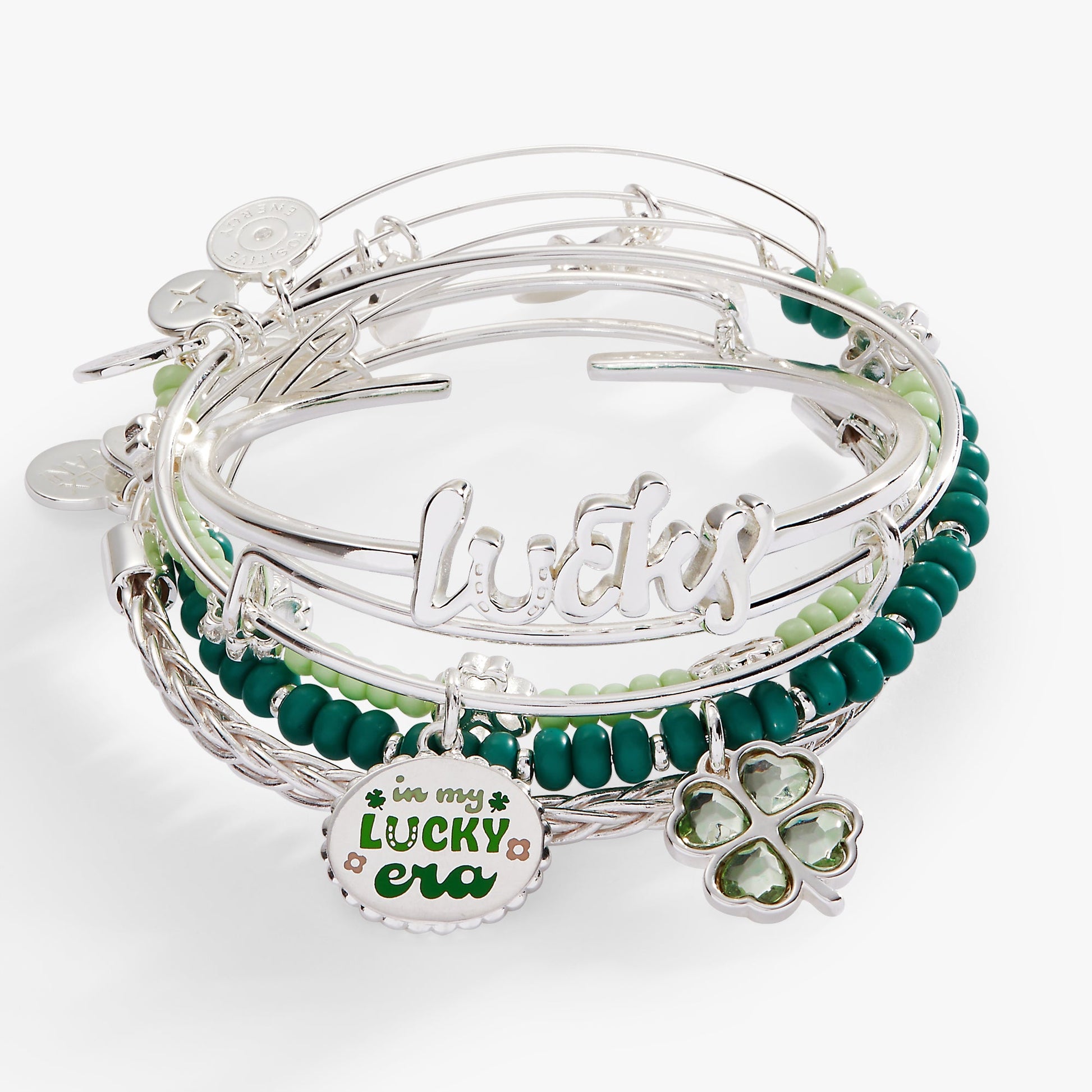 Lucky Four-Leaf Clover Bangle Set of 5 ALEX AND ANI