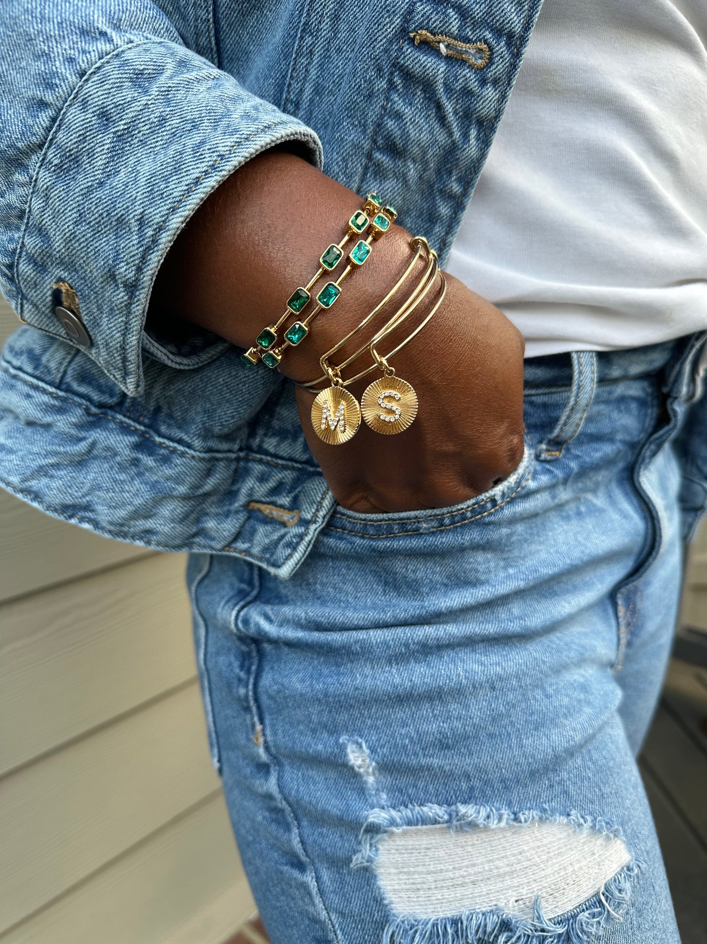 December Birthstone Emerald Cut Bangle ALEX AND ANI