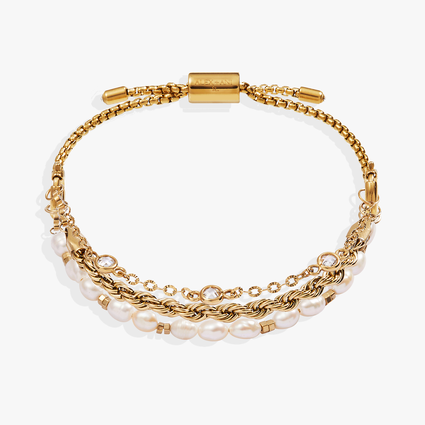 Crystal + Pearl Stranded™ Bracelet Set ALEX AND ANI