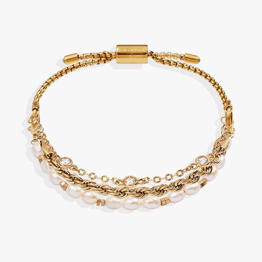 Crystal + Pearl Stranded™ Bracelet Set ALEX AND ANI