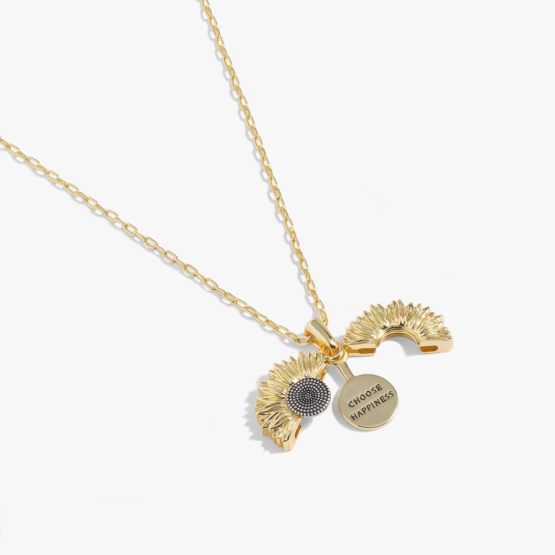 Sunflower 'Choose Happiness' Mantra Necklace ALEX AND ANI