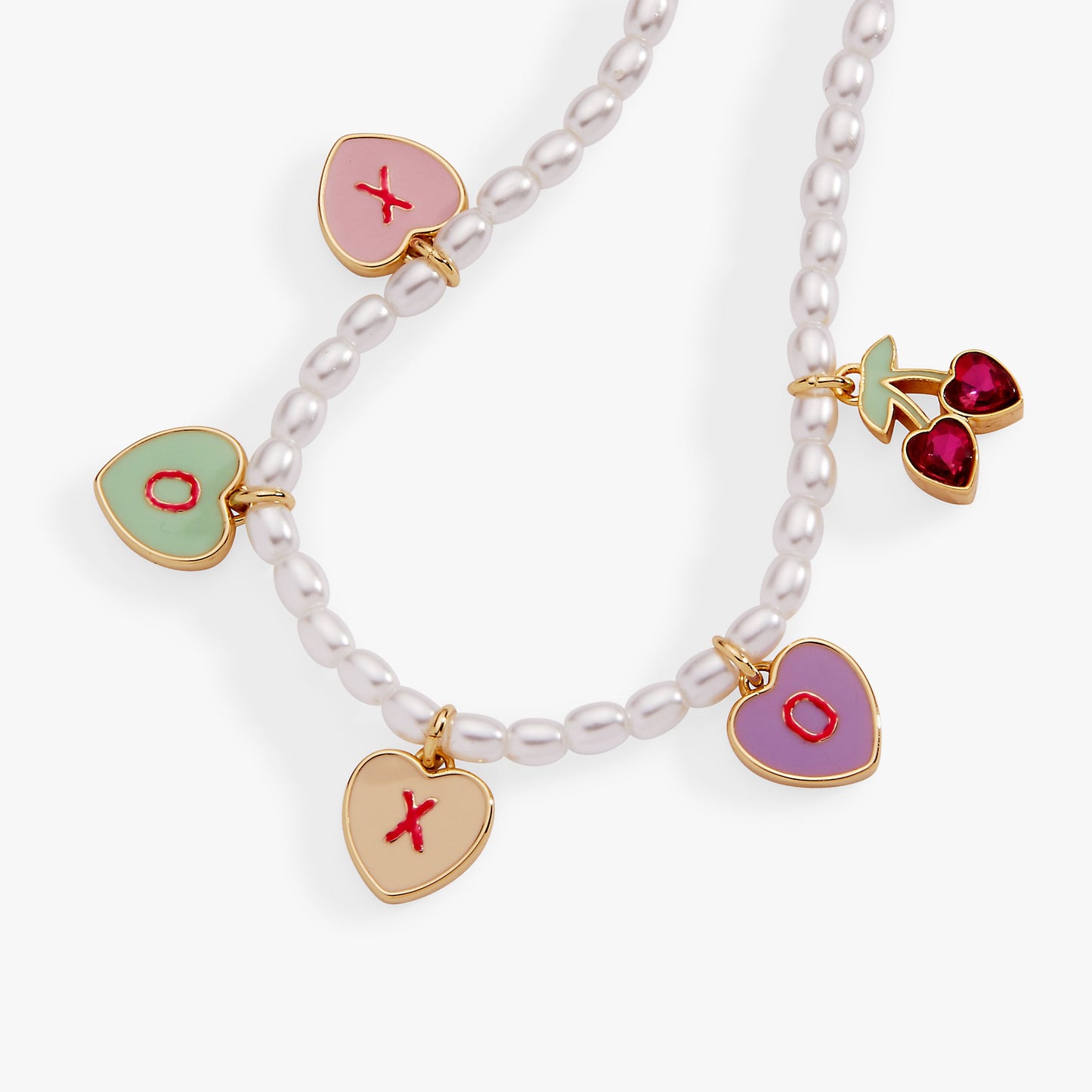Sweethearts® ‘XOXO’ Heart Charm Beaded Pearl Bracelet ALEX AND ANI