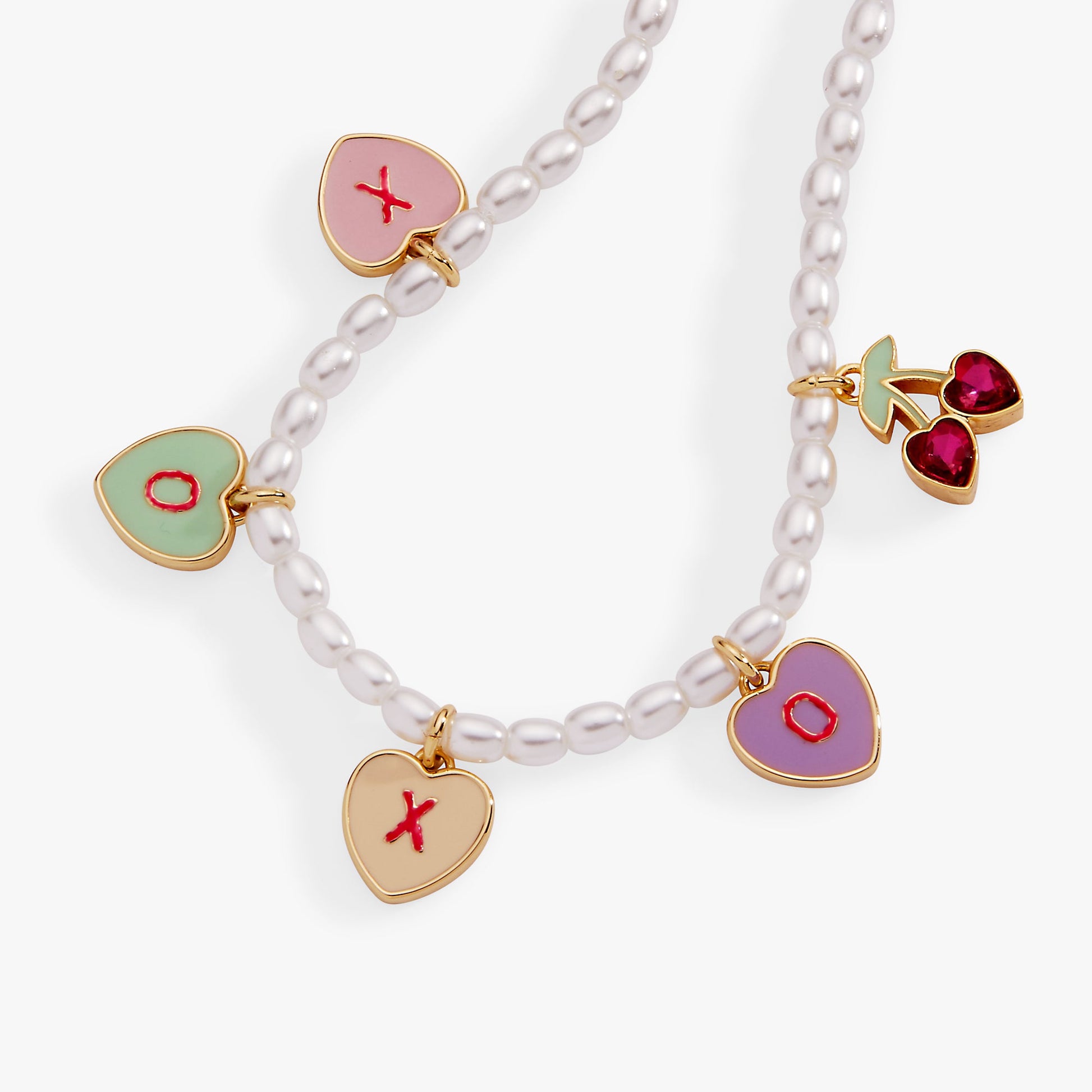 Sweethearts® ‘XOXO’ Heart Charm Beaded Pearl Bracelet ALEX AND ANI
