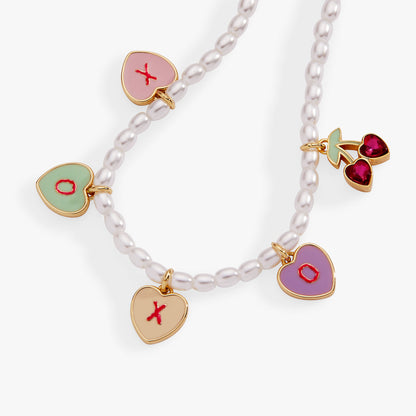 Sweethearts® ‘XOXO’ Heart Charm Beaded Pearl Bracelet ALEX AND ANI