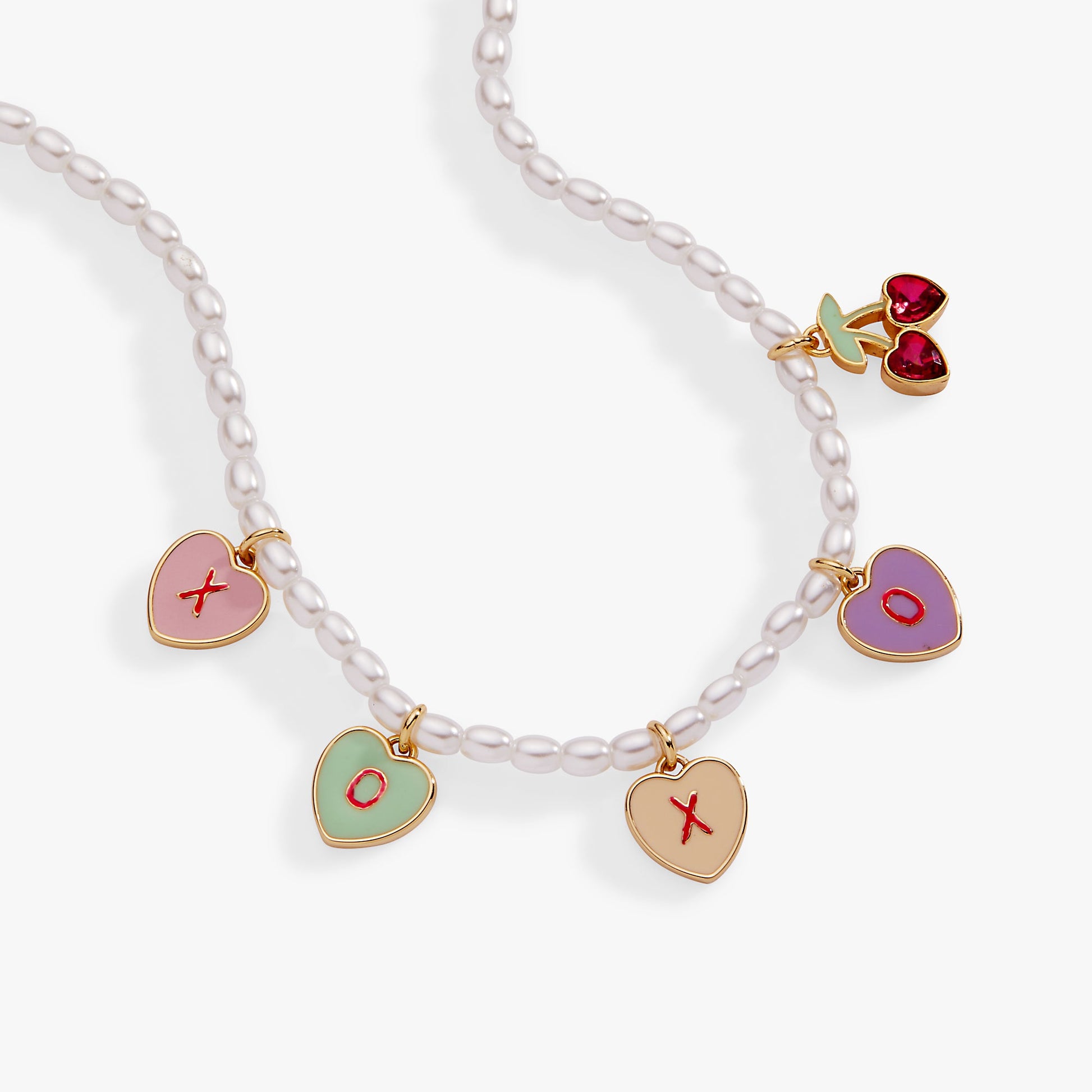 Sweethearts® ‘XOXO’ Heart Charm Pearl Beaded Necklace ALEX AND ANI
