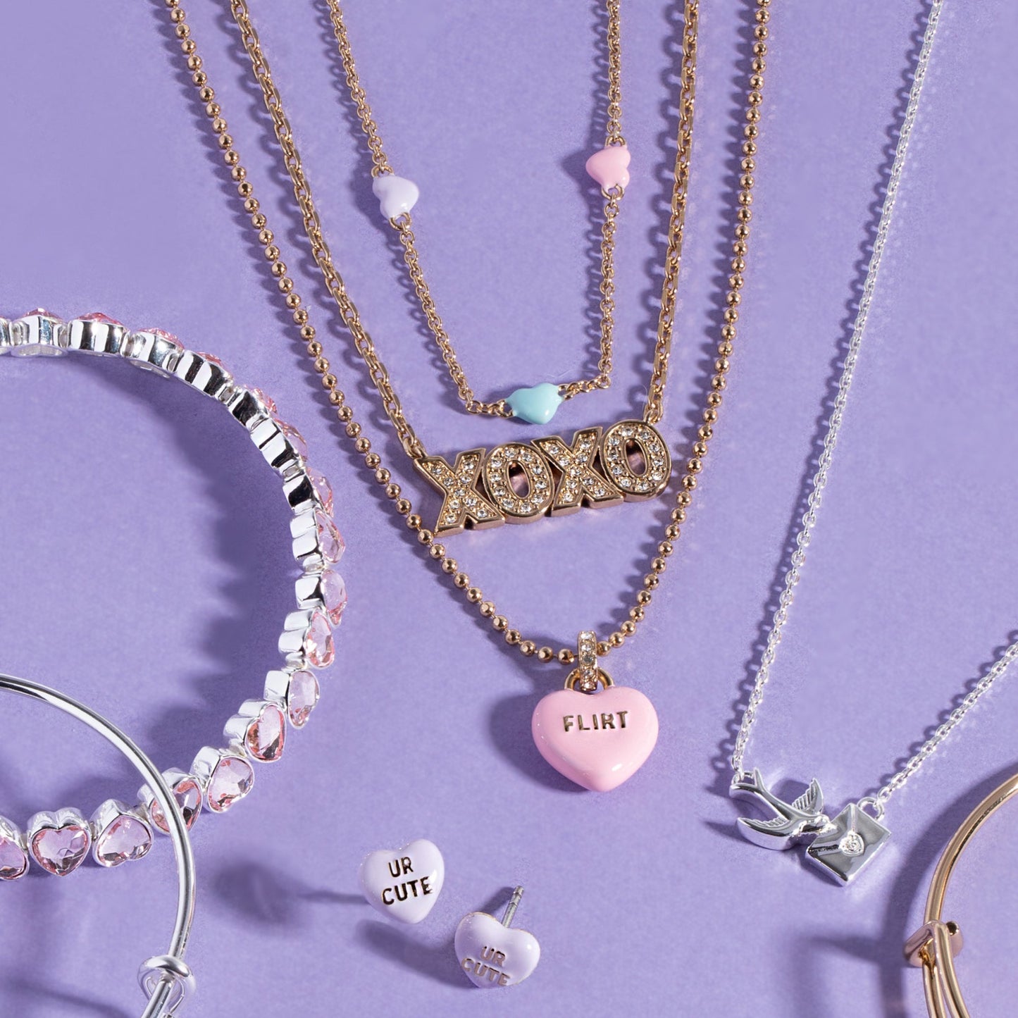 Sweethearts® Triple-Strand Charm Necklace ALEX AND ANI