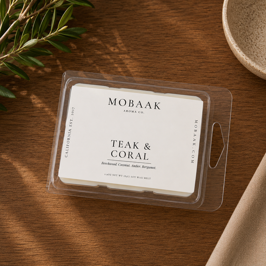 Teak & Coral Wickless Tart Mobaak Aromatherapy Shoppe