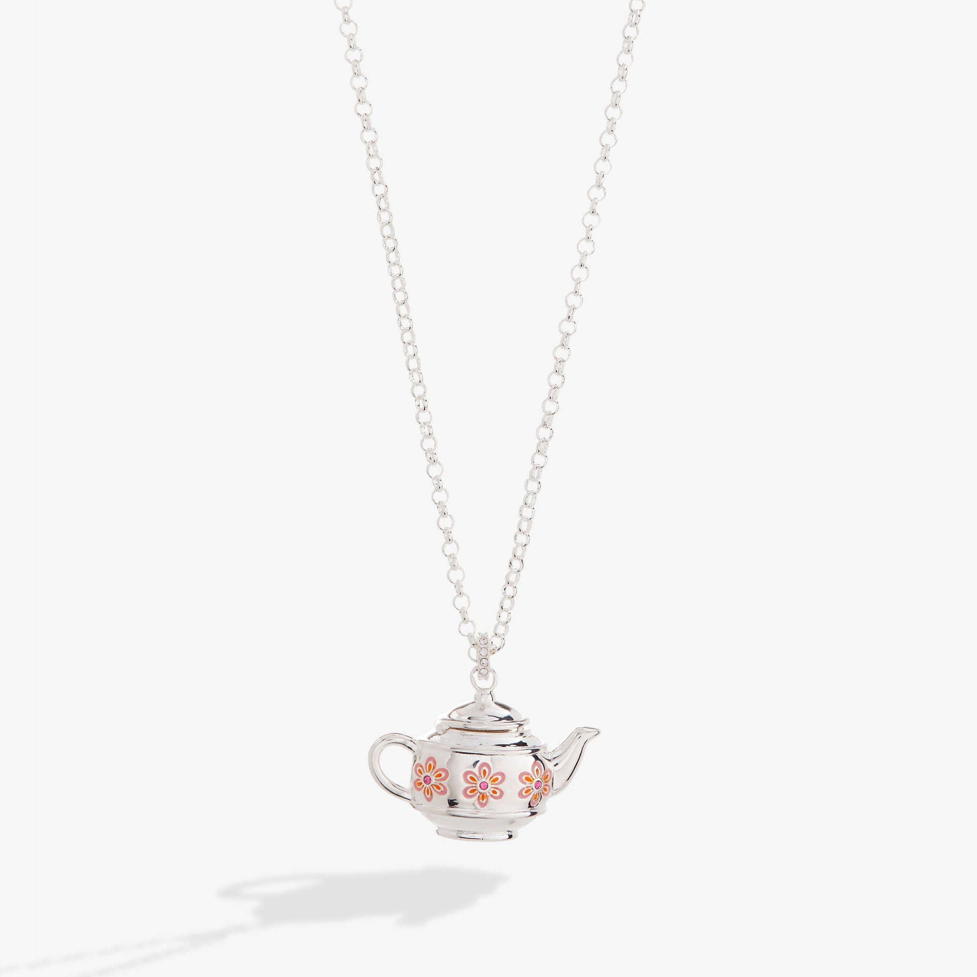 Floral Teapot Locket Pendant Necklace ALEX AND ANI