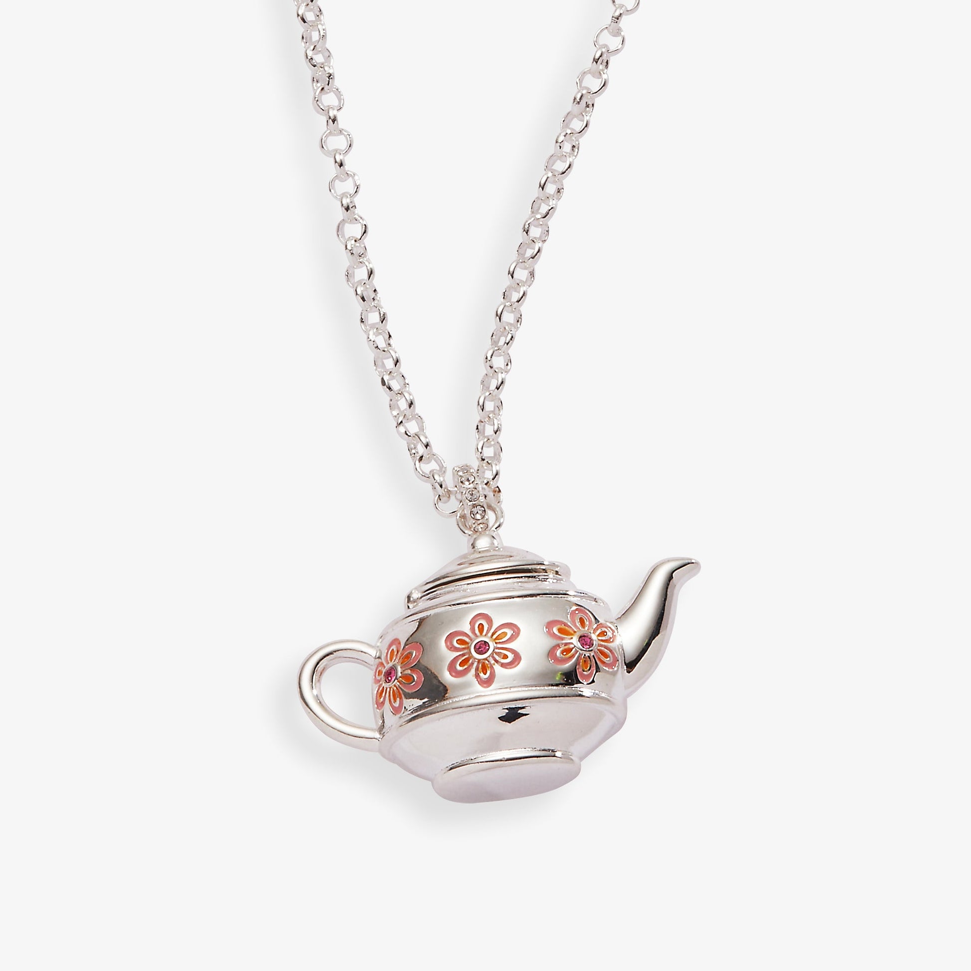 Floral Teapot Locket Pendant Necklace ALEX AND ANI