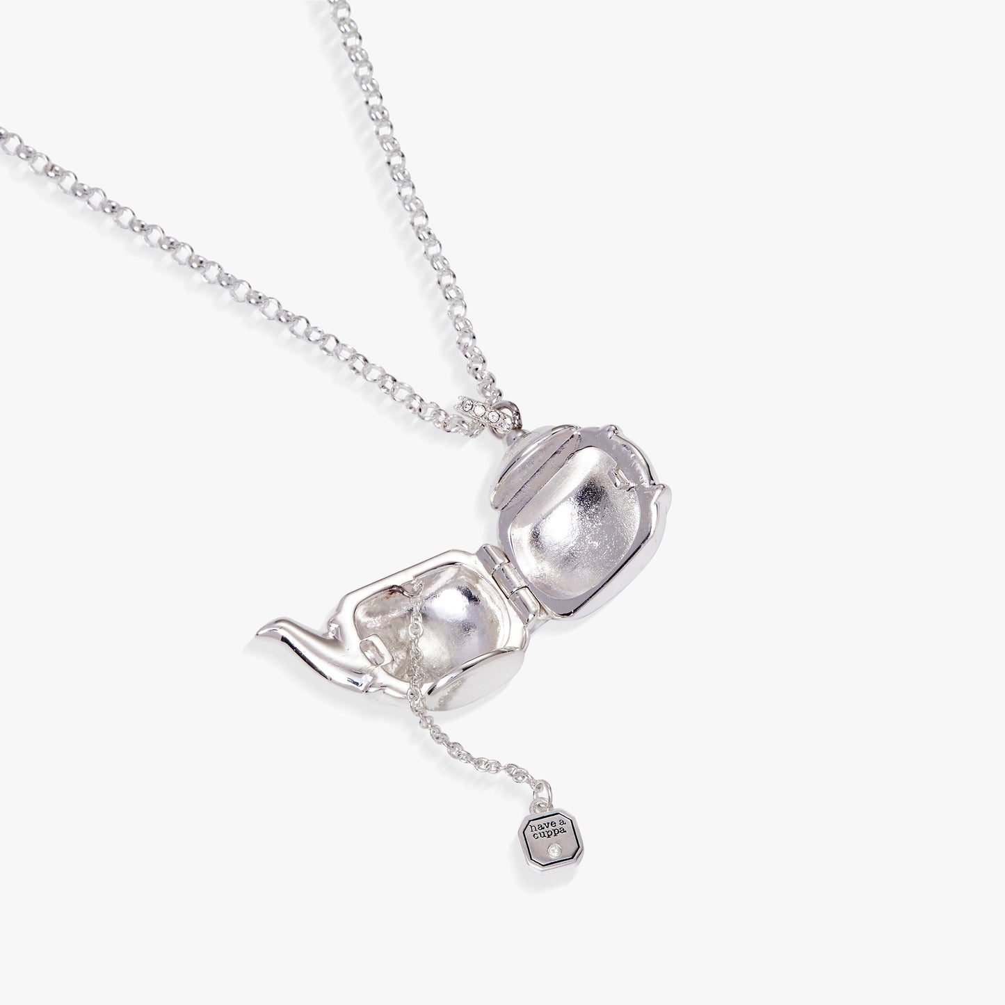 Floral Teapot Locket Pendant Necklace ALEX AND ANI
