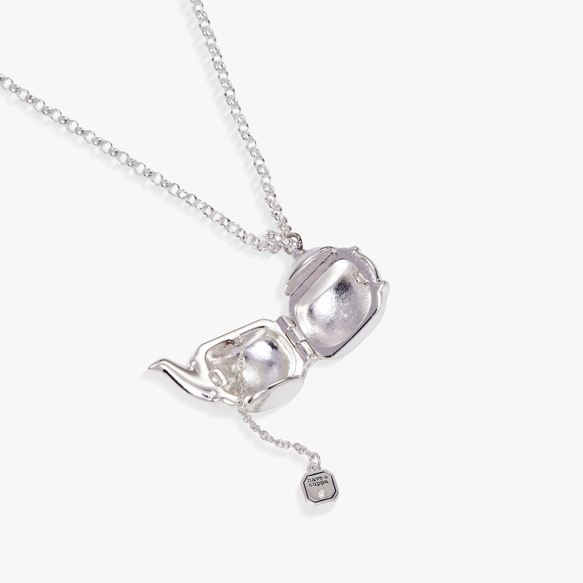 Floral Teapot Locket Pendant Necklace ALEX AND ANI