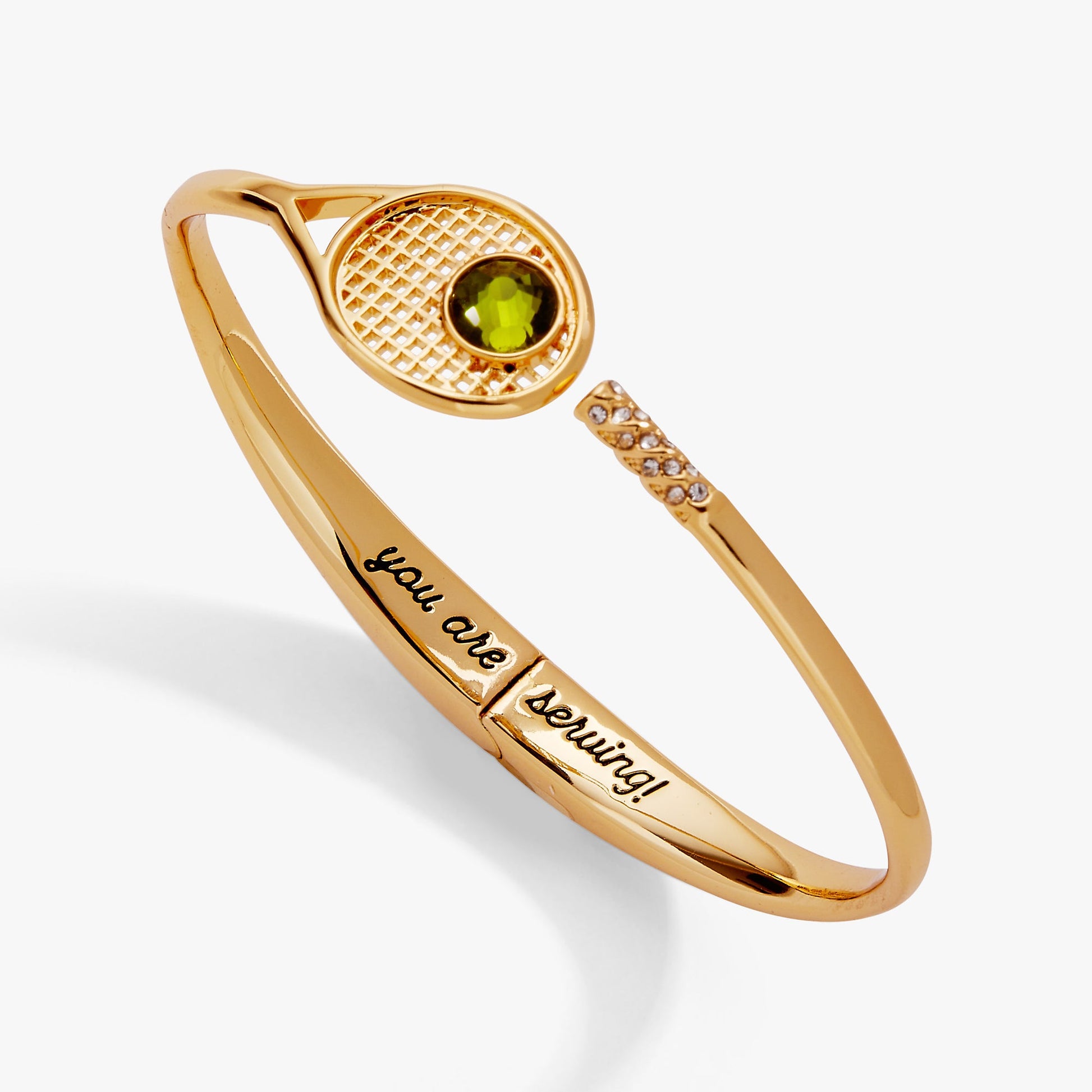 Tennis Racket 'You Are Serving' Hinge Cuff Bracelet ALEX AND ANI