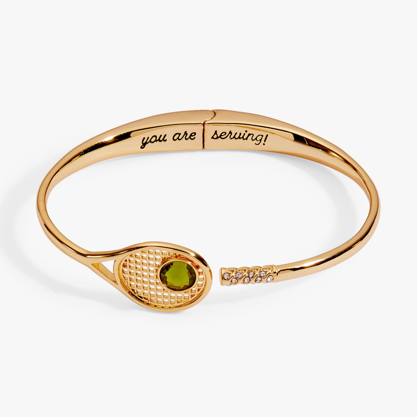 Tennis Racket 'You Are Serving' Hinge Cuff Bracelet ALEX AND ANI