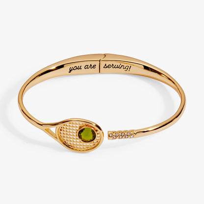 Tennis Racket 'You Are Serving' Hinge Cuff Bracelet ALEX AND ANI