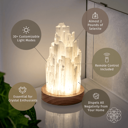 The Cleanse-All Selenite Lamp - 2 Pounds of Healing Power Conscious Items