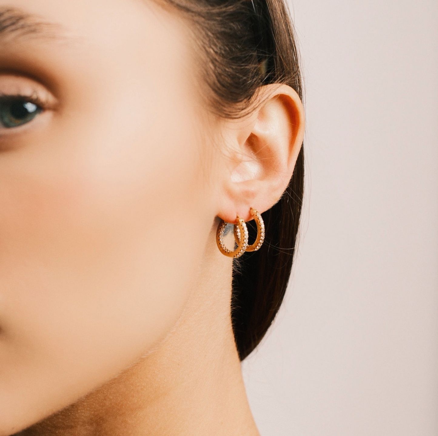 The Double Pavé Essential Huggie Hoop Earrings