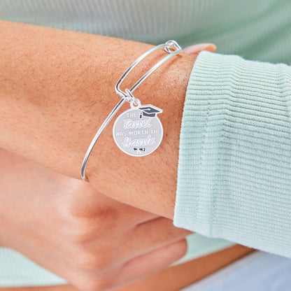 'The Tassel was Worth the Hassle' Graduation Charm Bangle ALEX AND ANI