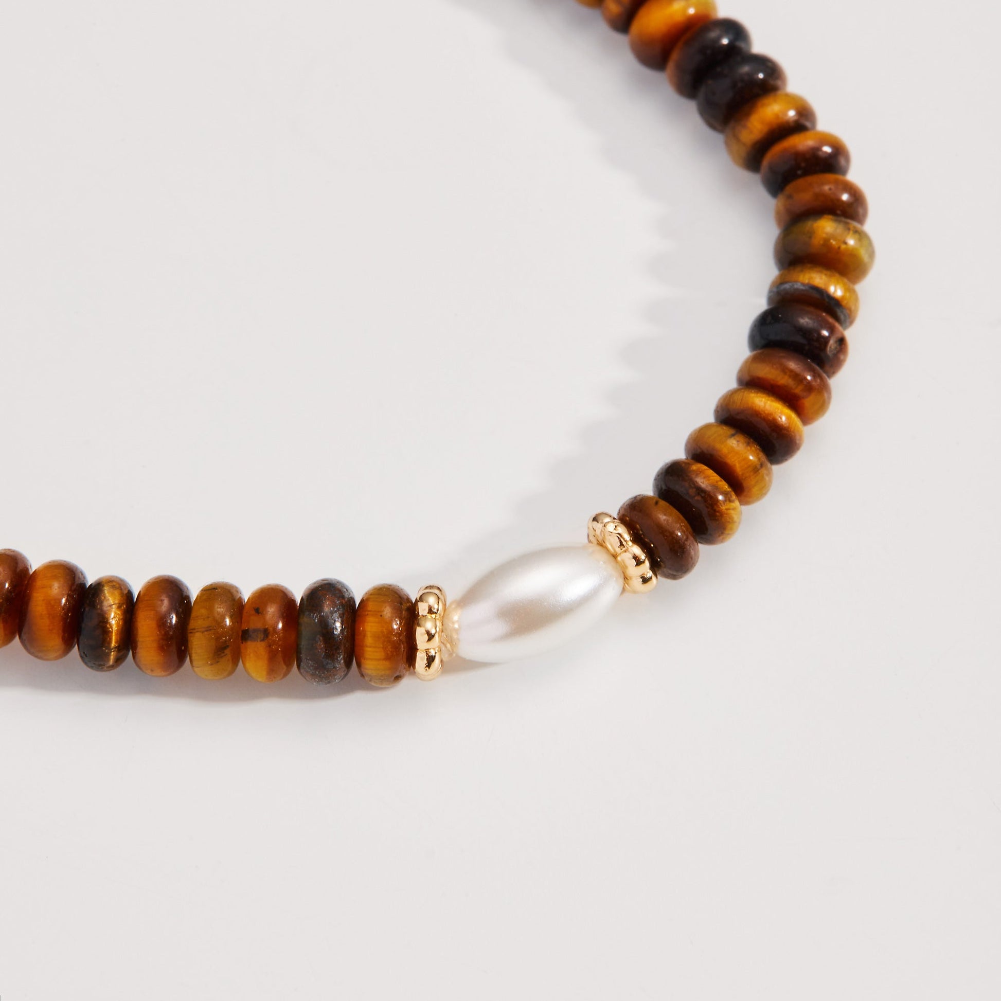 Tiger's Eye and Pearl Stretch Bracelet ALEX AND ANI