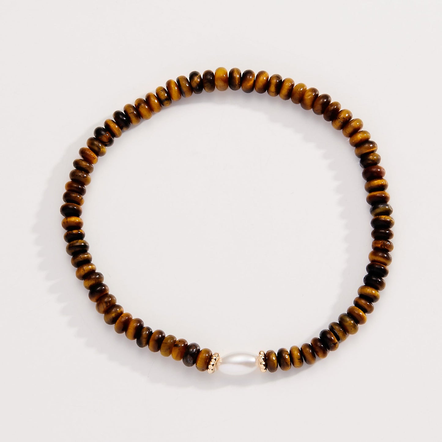 Tiger's Eye and Pearl Stretch Bracelet ALEX AND ANI
