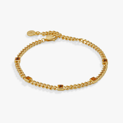 November Birthstone Topaz Curb Chain Bracelet ALEX AND ANI