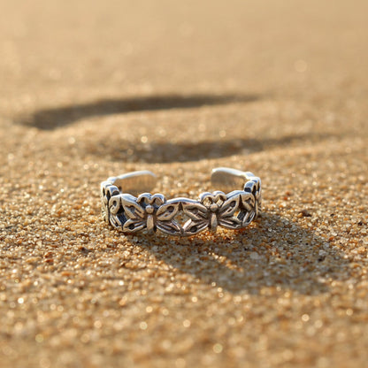Butterflies Sterling Silver Toe Ring