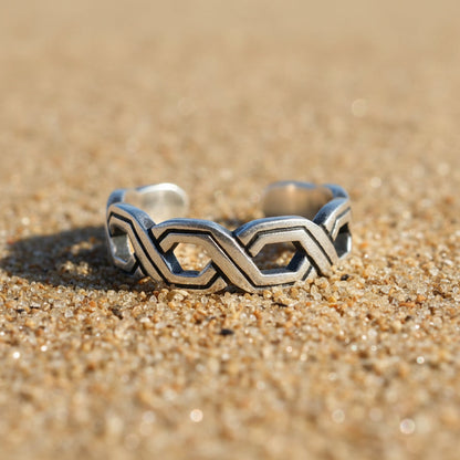 Braid Design Sterling Silver Toe Ring