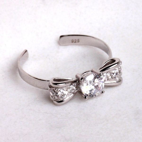 925 Sterling Silver Bow Tie Toe Ring - TRV001