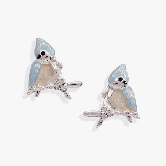 Tufted Titmouse Bird Stud Earrings ALEX AND ANI