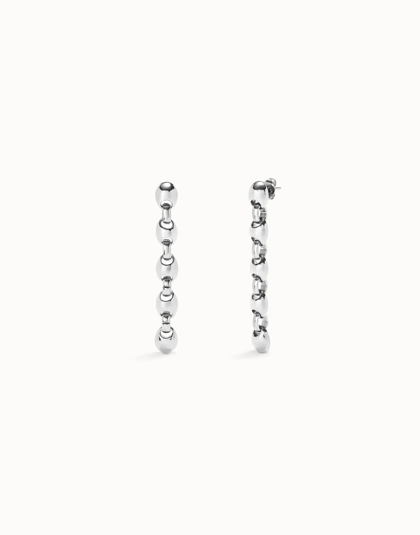Uno De 50 Drop earrings with bead shaped links Silver