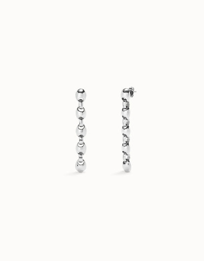 Uno De 50 Drop earrings with bead shaped links Silver