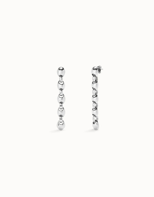 Uno De 50 Drop earrings with bead shaped links Silver