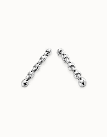 Uno De 50 Drop earrings with bead shaped links Silver
