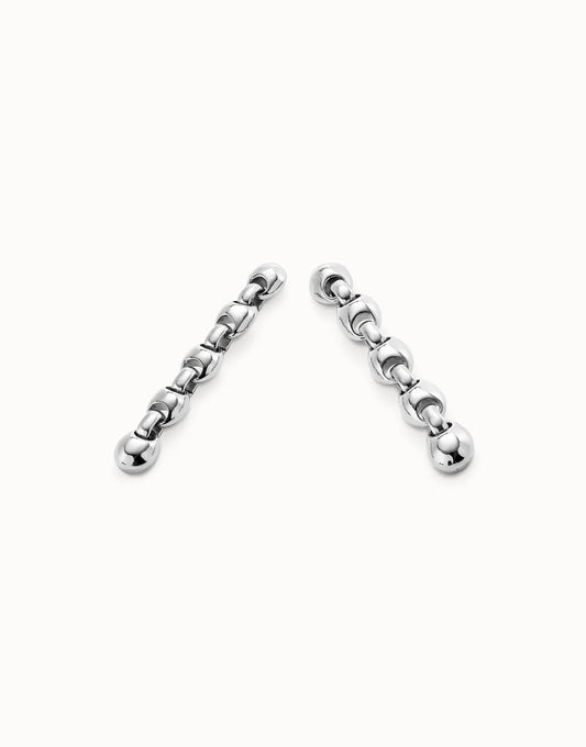 Uno De 50 Drop earrings with bead shaped links Silver