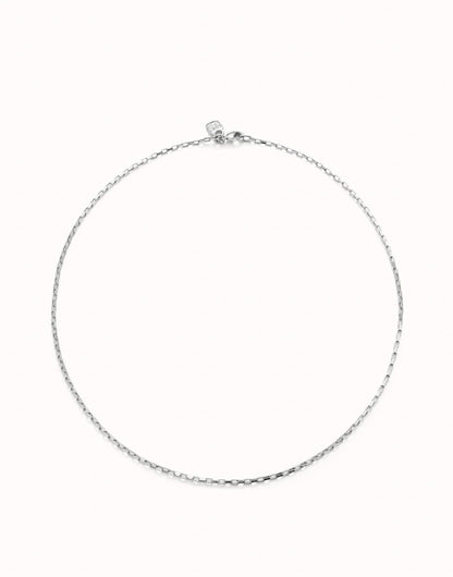 Uno De 50 Short link chain charm necklace Silver
