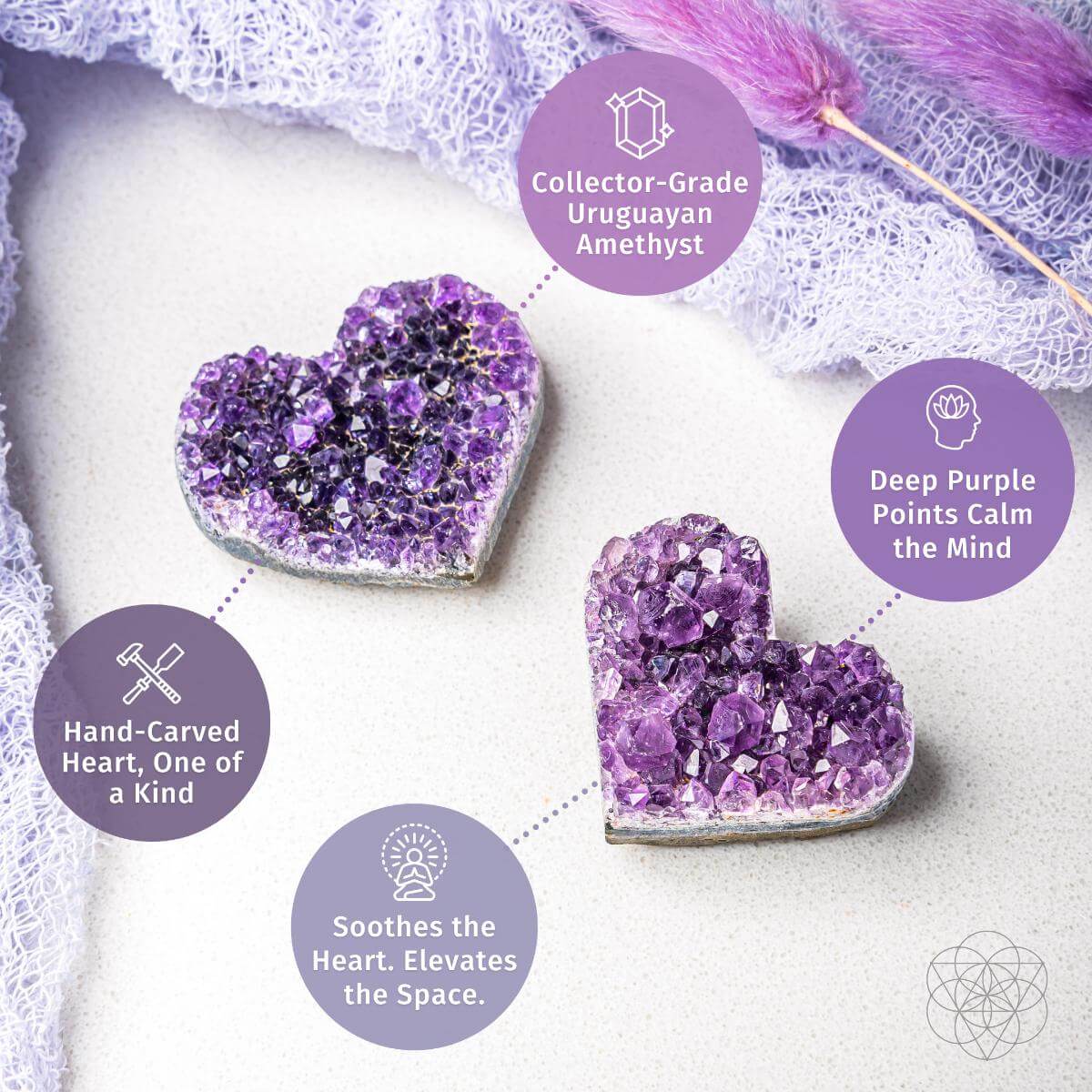 Uruguayan Amethyst Love Heart Cluster - AAA Premium Quality Conscious Items