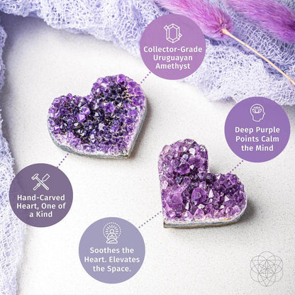 Uruguayan Amethyst Love Heart Cluster - AAA Premium Quality Conscious Items