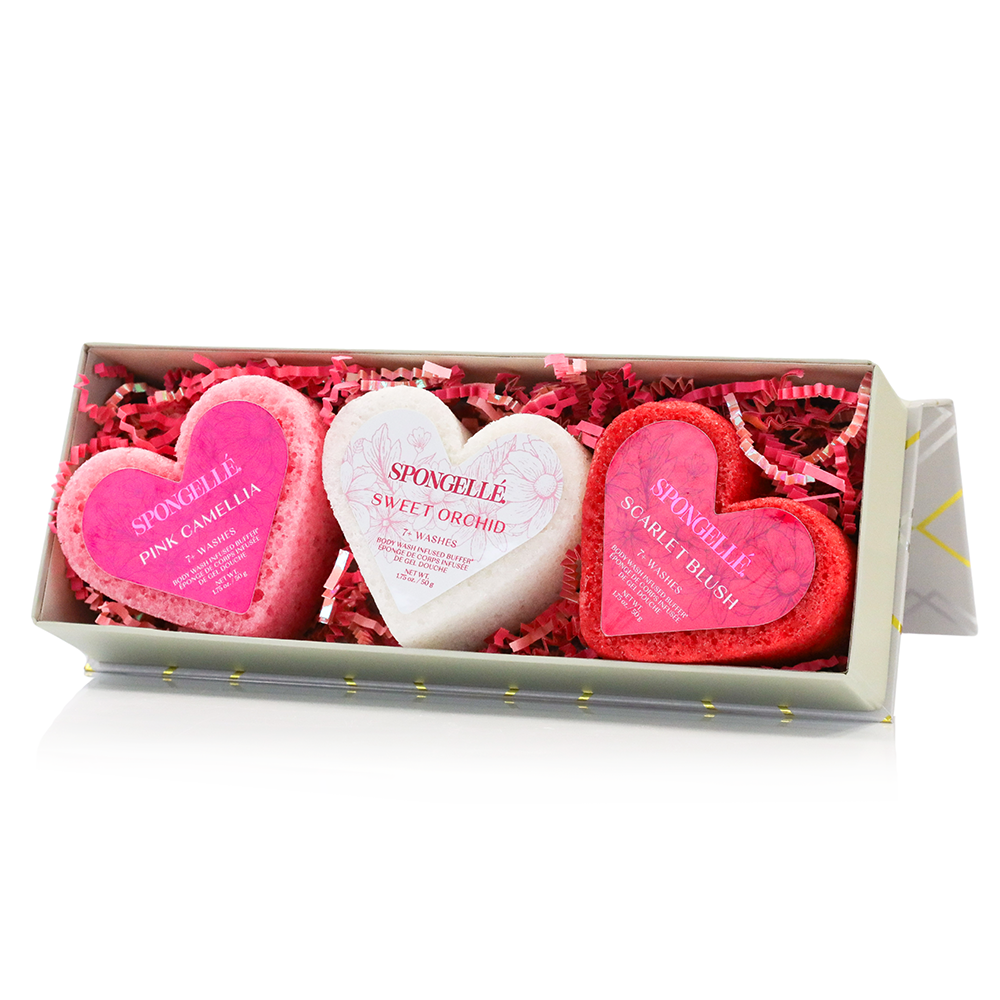 Heart Travel Buffer Trio Gift Set Spongellé