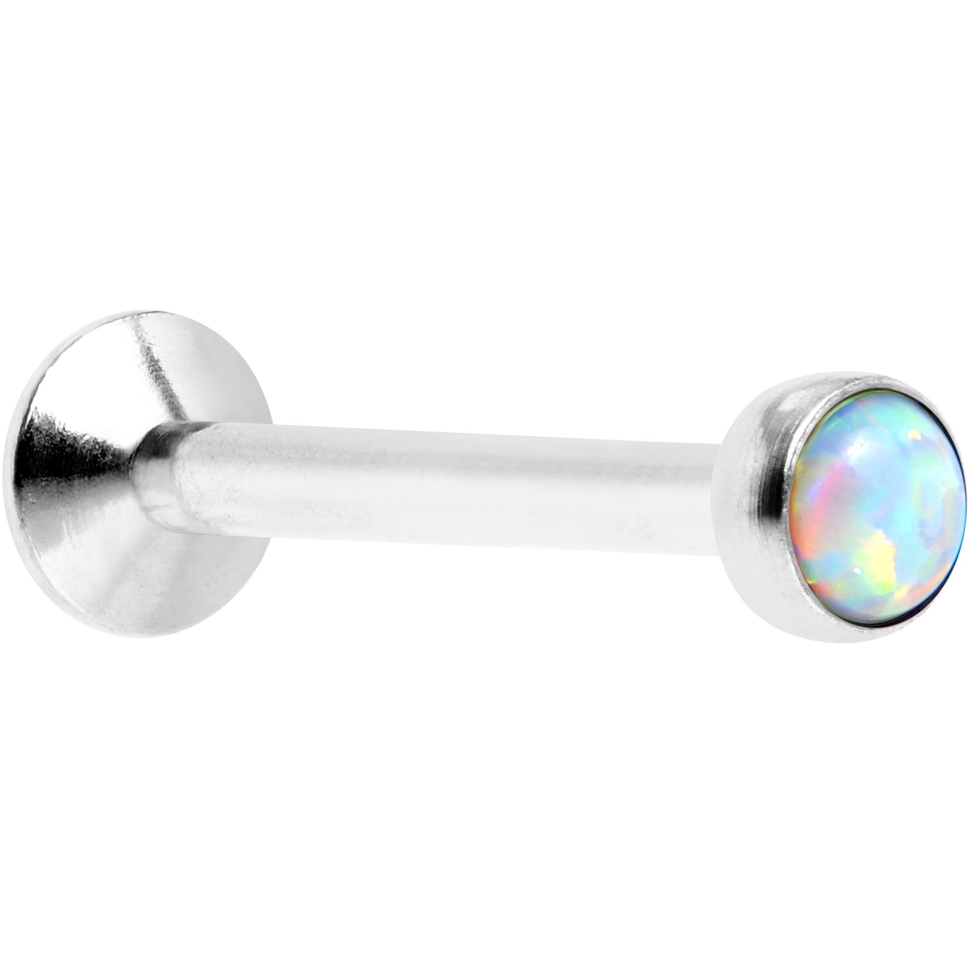 5/16 White Synthetic Opal Internally Threaded Daith Cartilage Tragus BodyCandy