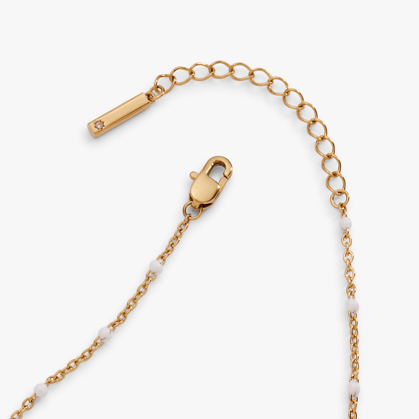 White Enameled Chain Coin Station Anklet ALEX AND ANI