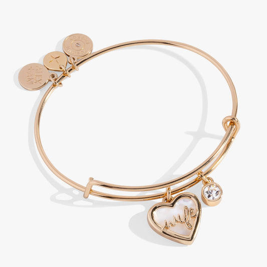 Wife Mother of Pearl Heart Bangle ALEX AND ANI