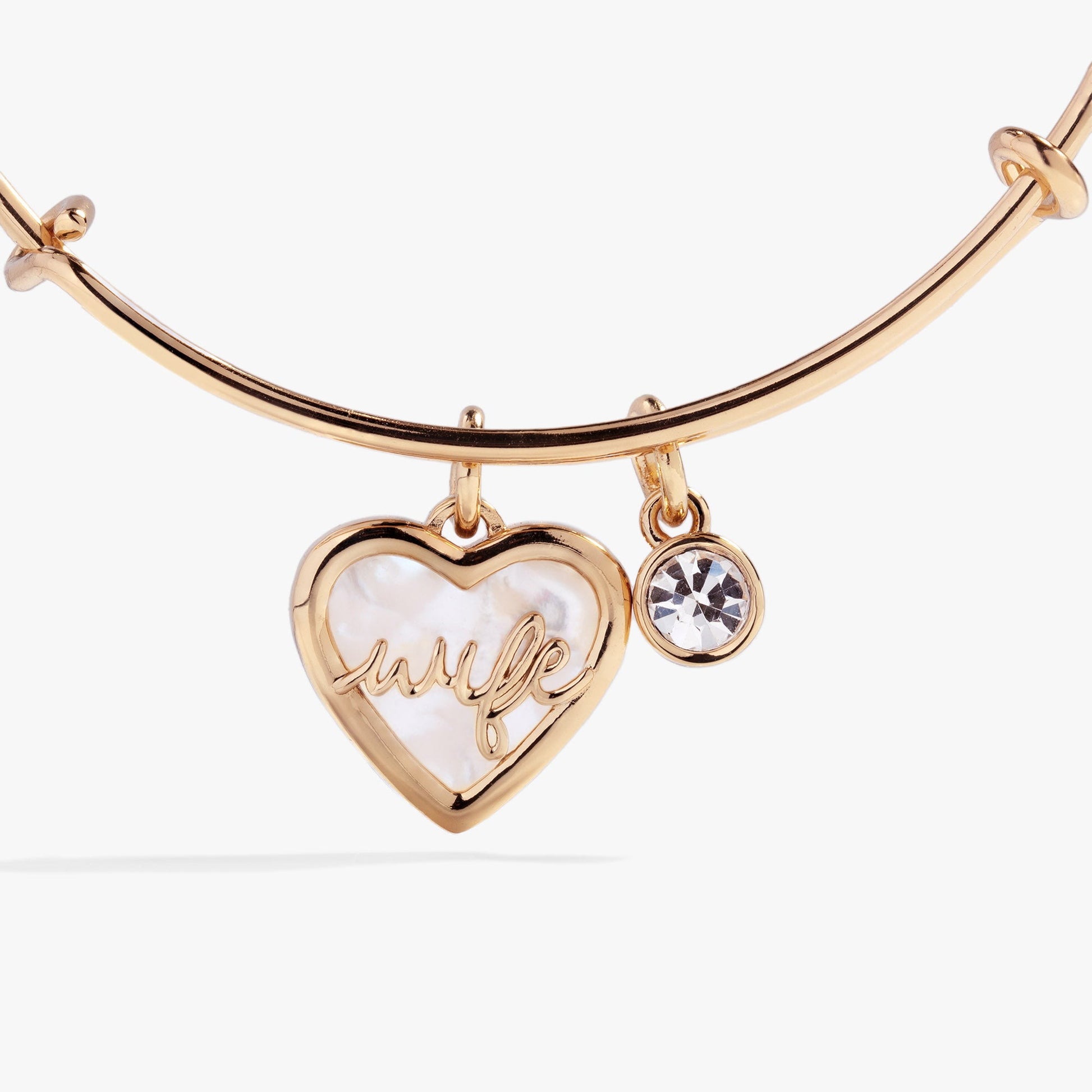 Wife Mother of Pearl Heart Bangle ALEX AND ANI