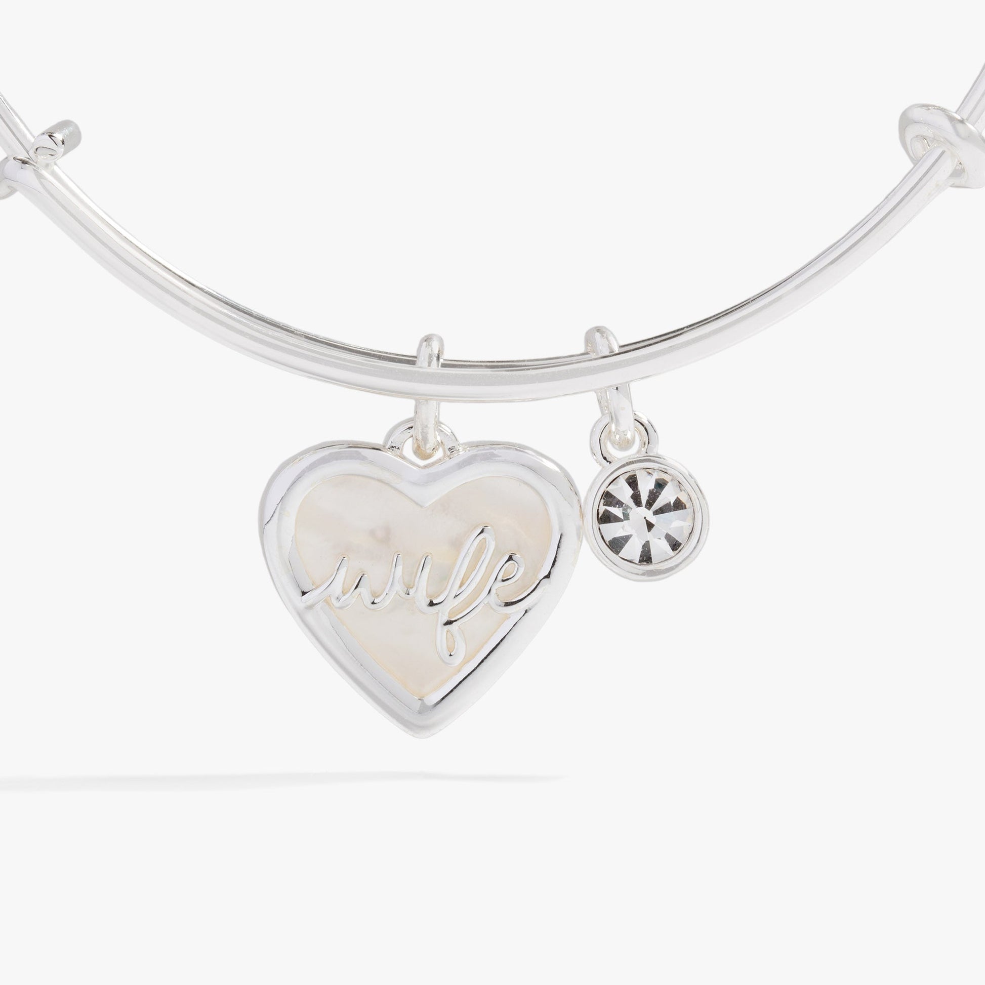 Wife Mother of Pearl Heart Bangle ALEX AND ANI