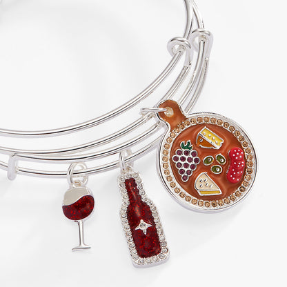 Wine and Cheese BFF Bangle Set of 2 ALEX AND ANI