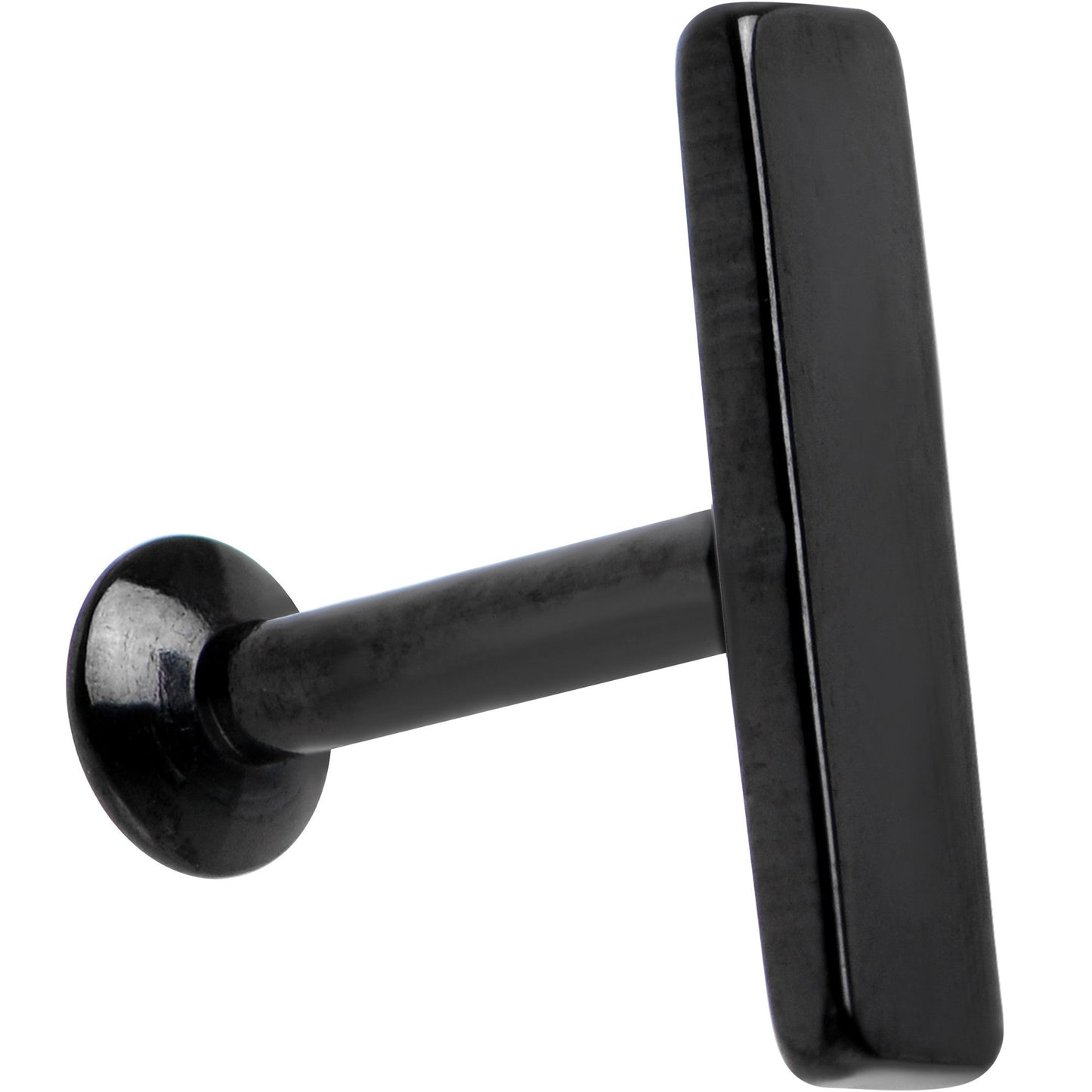 1/4 9mm Black IP Rectangle Internal Thread Daith Cartilage Tragus BodyCandy